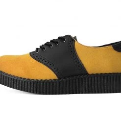 F9940 Black TUKskin™ & Mustard Suede Saddle Oxford Women