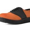 F9941 Black TUKskin™ & Orange Suede Saddle Oxford Women