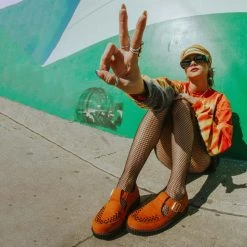 F9956 Burnt Orange Faux Suede Viva II Sandal