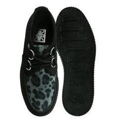 F9975 Women Black & Grey Leopard D-Ring Creeper