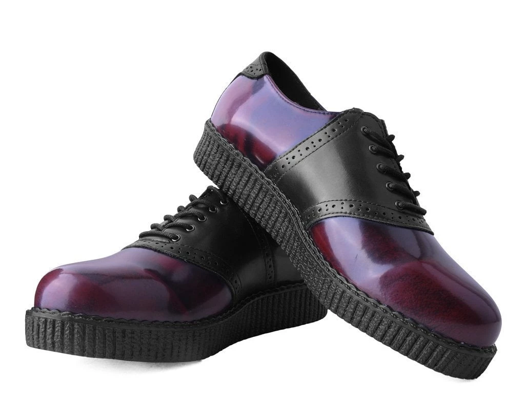 F9978 Black & Burgundy Rub-Off TUKskin™ Saddle Oxford