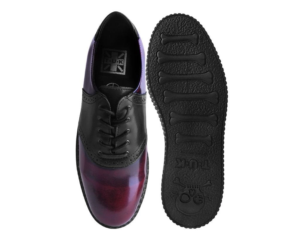 F9978 Black & Burgundy Rub-Off TUKskin™ Saddle Oxford