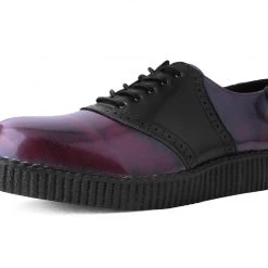 F9978 Black & Burgundy Rub-Off TUKskin™ Saddle Oxford