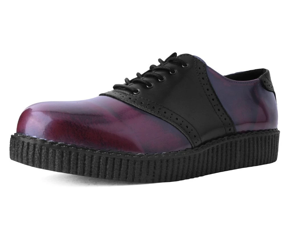 F9978 Black & Burgundy Rub-Off TUKskin™ Saddle Oxford