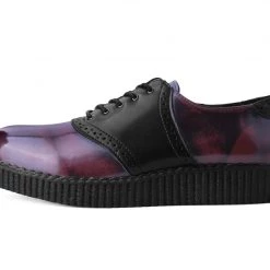 F9978 Black & Burgundy Rub-Off TUKskin™ Saddle Oxford