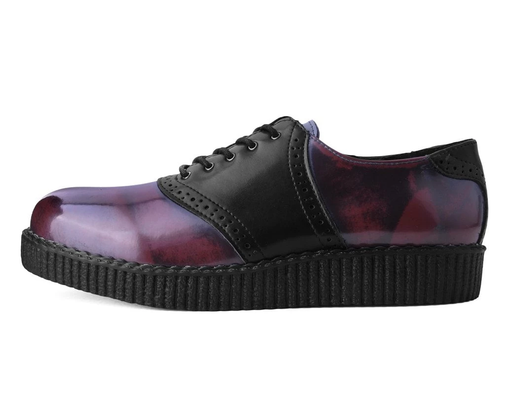 F9978 Black & Burgundy Rub-Off TUKskin™ Saddle Oxford