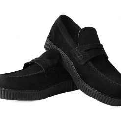 F9982 Black Suede Penny Loafer