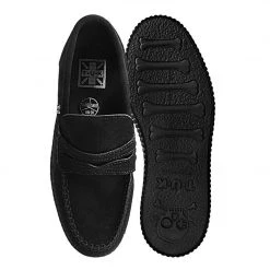 F9982 Black Suede Penny Loafer