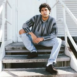 H1001 Black Suede Interlace T.U.K. RED Creeper