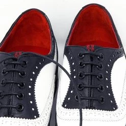 H2002 Black & White Leather Pointed T.U.K. RED Wingtip