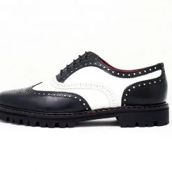H2002 Black & White Leather Pointed T.U.K. RED Wingtip