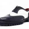 H2002 Black & White Leather Pointed T.U.K. RED Wingtip