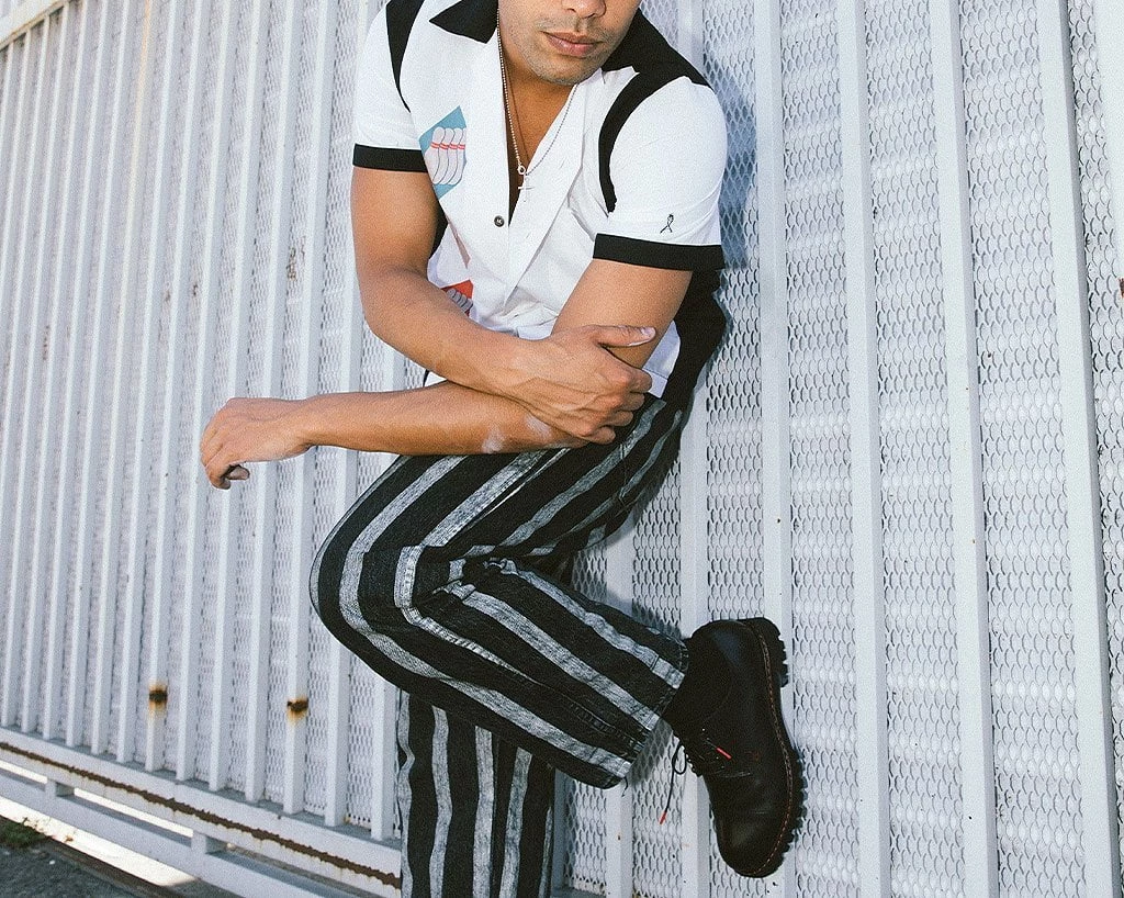 H3001 Men Black Leather T.U.K. RED Gibson