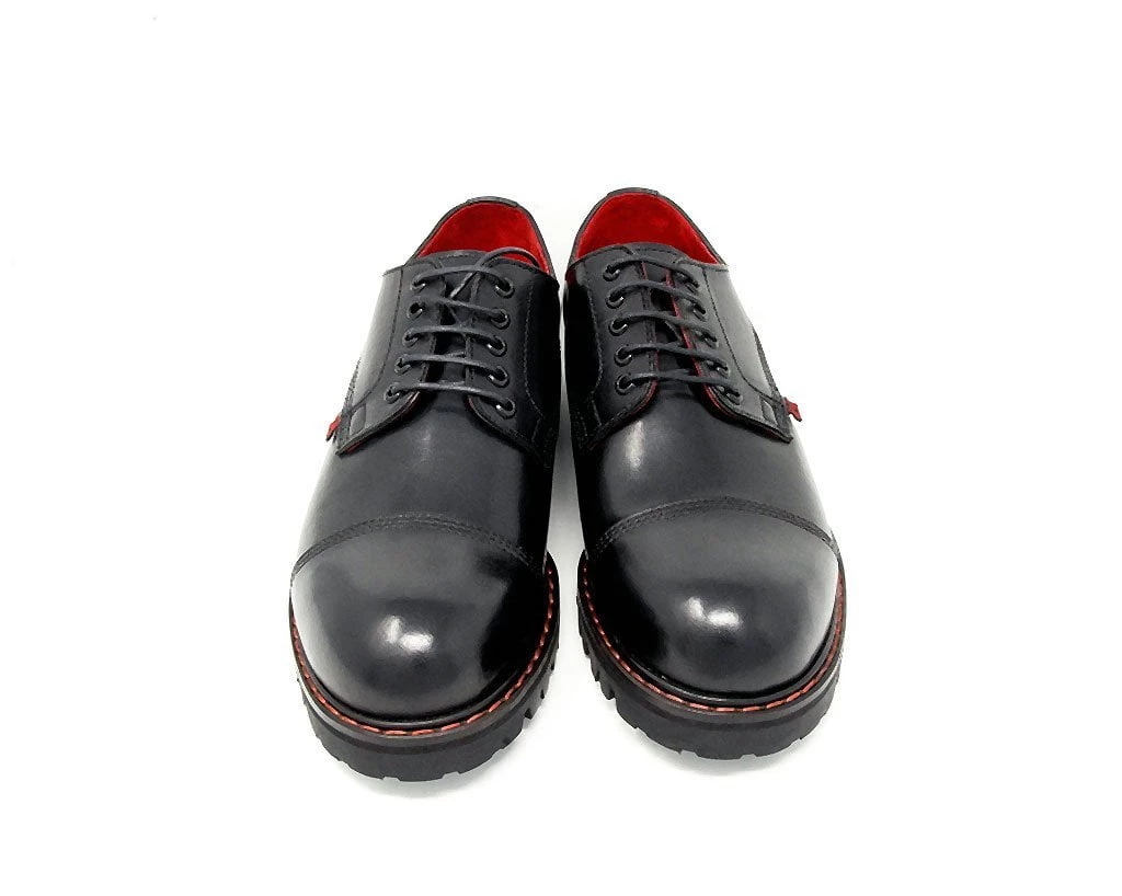 H3001 Men Black Leather T.U.K. RED Gibson