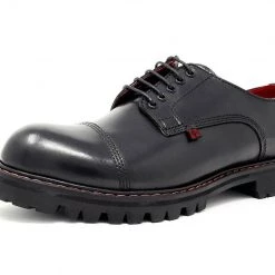 H3001 Men Black Leather T.U.K. RED Gibson