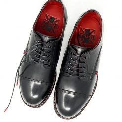 H3001 Men Black Leather T.U.K. RED Gibson