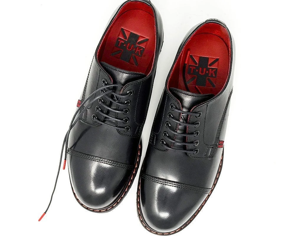 H3001 Men Black Leather T.U.K. RED Gibson