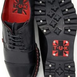 H3001 Men Black Leather T.U.K. RED Gibson