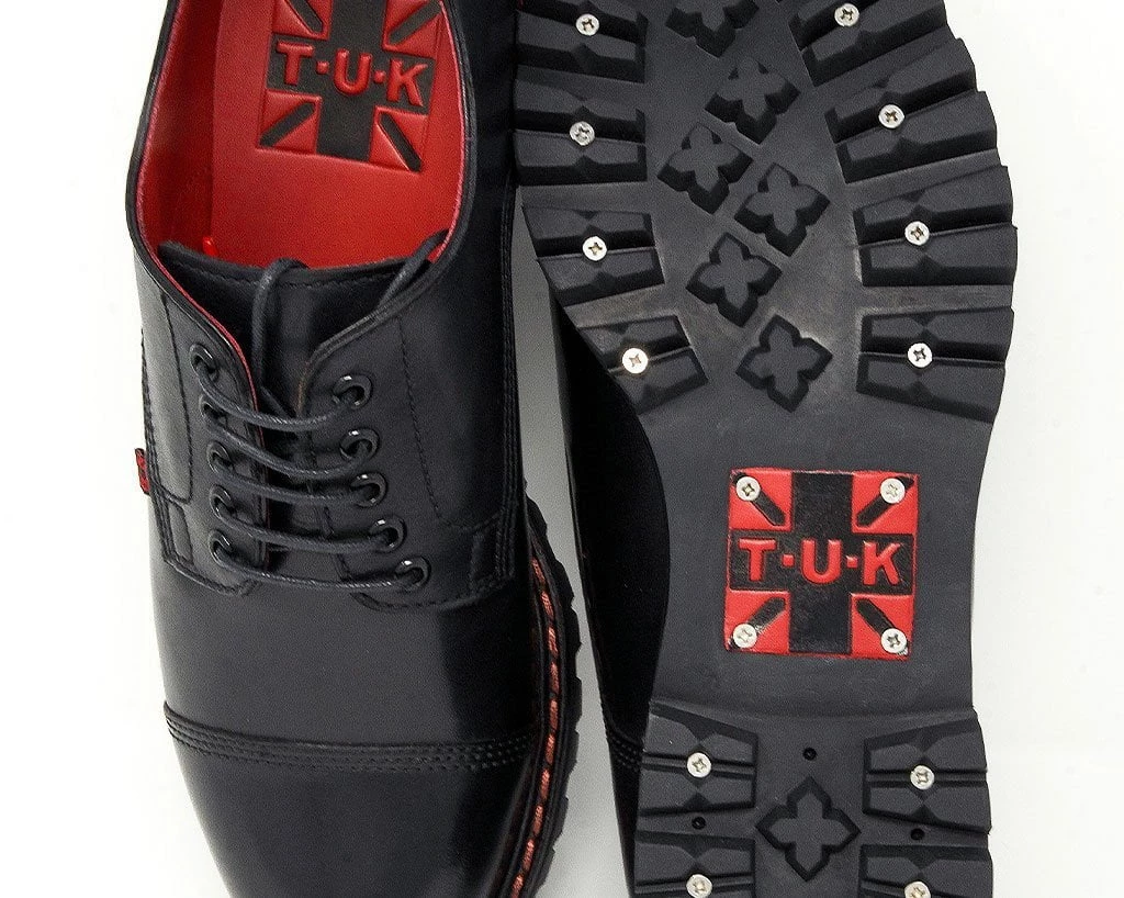 H3001 Men Black Leather T.U.K. RED Gibson