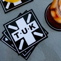 HA01 T.U.K. Square Logo Coaster 4-Pack Vegan