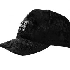 HT01 T.U.K. Black Crushed Velvet Hat Women