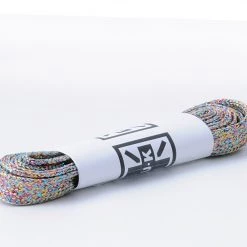 LC026-75-MRW 75 CM Metallic Rainbow Flat Laces Women