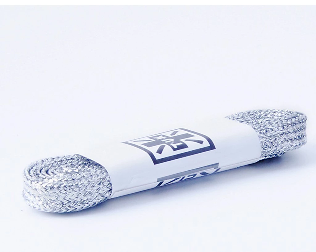 LC030-120FSV Women 120 CM Metallic Silver Flat Laces