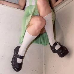 A9887L Black Double Decker Mary Jane Women