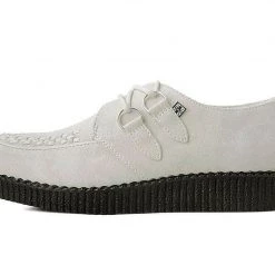 F9811 Cream Suede Viva Low D-Ring Interlace Creeper