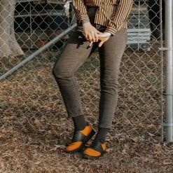 F9941 Black TUKskin™ & Orange Suede Saddle Oxford Women