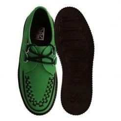 V9942 Women Jade Green Faux Suede D-Ring Creeper