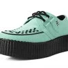 V9809 Mint Faux Suede D-Ring Interlace Creeper Women