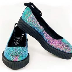 A9825L Multi-color Glitter Pointed Mary Jane Women