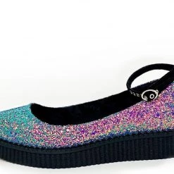 A9825L Multi-color Glitter Pointed Mary Jane Women