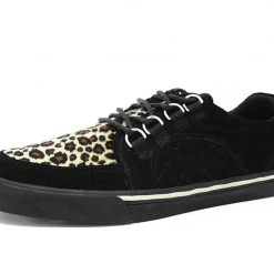 A9927 Black Suede & Leopard Quilted Interlace Sneaker Men