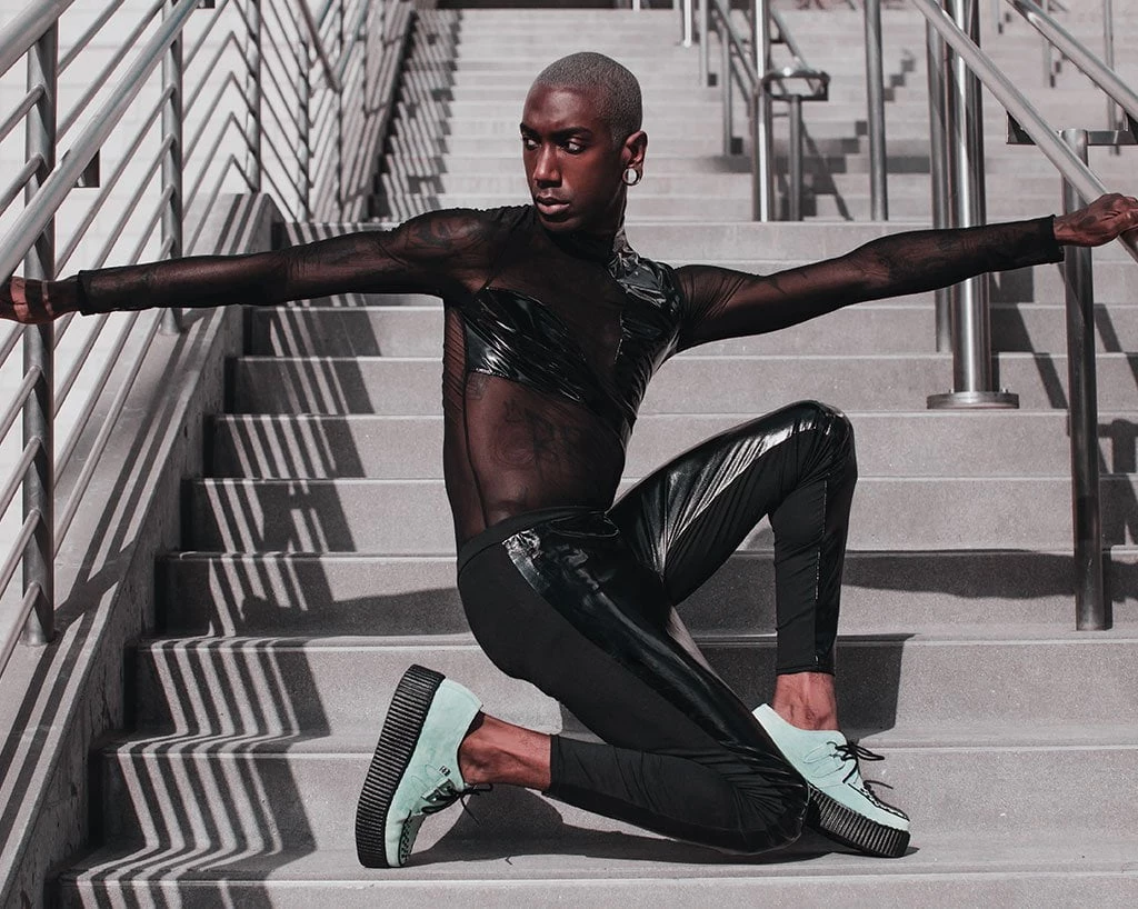 V9809 Mint Faux Suede D-Ring Interlace Creeper Women