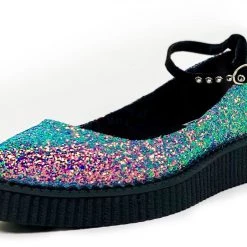 A9825L Multi-color Glitter Pointed Mary Jane Women