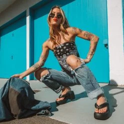 A9960L Women Black Strappy Bubble Heel