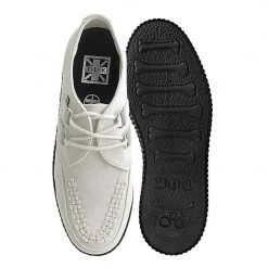 F9811 Cream Suede Viva Low D-Ring Interlace Creeper