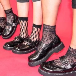 TSK1123 Black Assorted Fishnet 5-Pk Sock