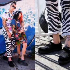 D9765 Women Black Suede 1970 Pointed Original Creeper