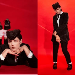 D9761 Women Black Suede & Leopard 1970 Original Creeper