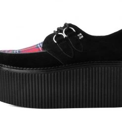 S9861 Black Suede & Red Tartan Stratocreeper Women