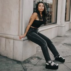 S9966L Black Brush-Off Strato Sandal Women