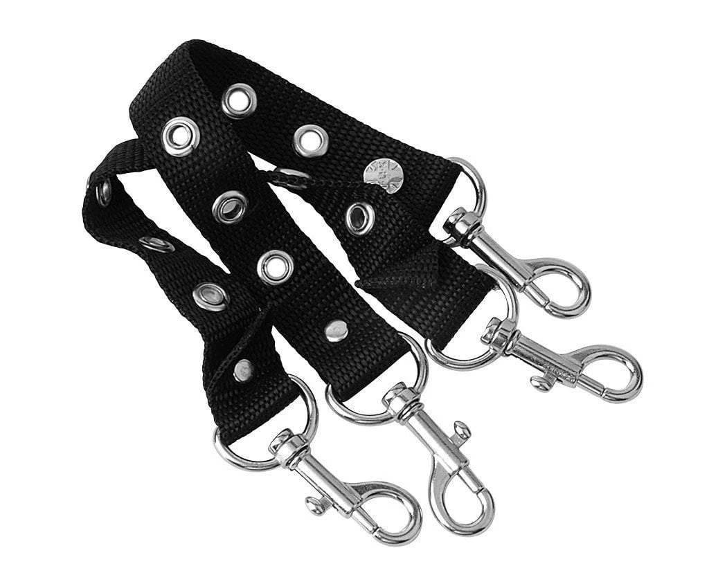 SA02 Eyelet Black Bondage Shoe Straps
