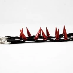 SA14 Spiked Red Bondage Shoe Straps Vegan