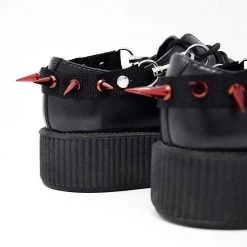 SA14 Spiked Red Bondage Shoe Straps Vegan