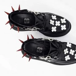 SA14 Spiked Red Bondage Shoe Straps Vegan