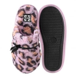 SL02 Pink Leopard Bow Slipper