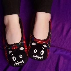 SL05 Tartan Punk Rock Panda Slipper